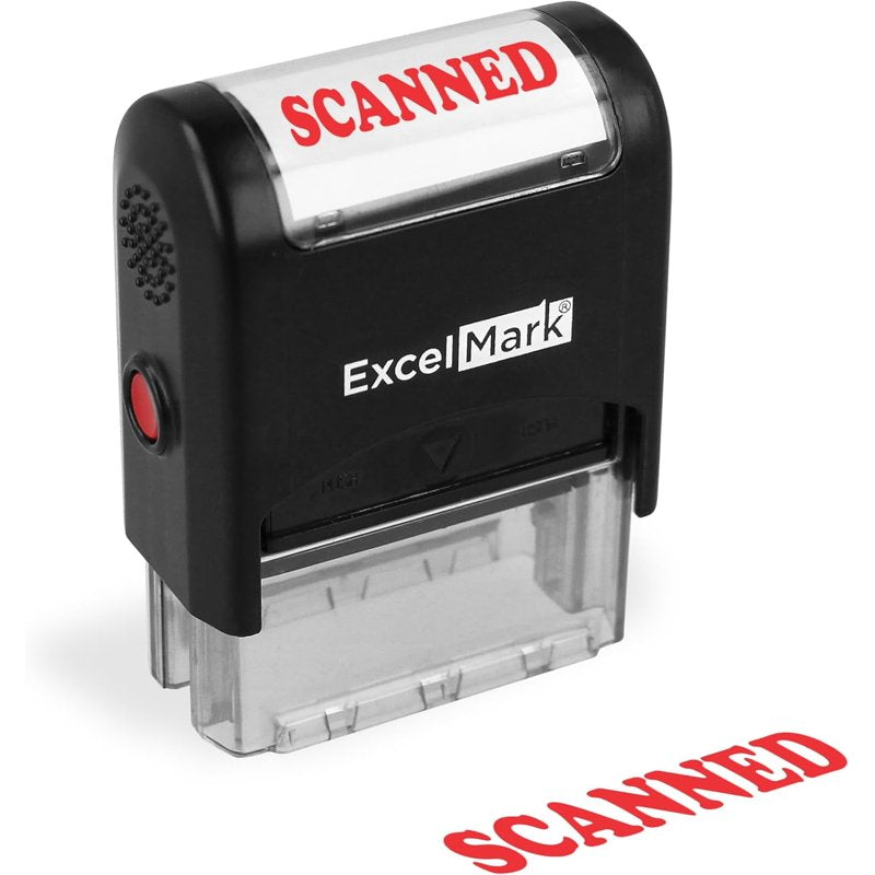 Self-Inking Scanned Stamp in Red Ink - Clear Mount, Re-inkable