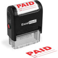Self-Inking Rubber Stamp for Checks and Dates - Red Ink, 9/16x1-1/2 Inches