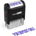 Self-Inking Rubber Stamp for Deposit Only - Blue Ink, 9/16x1-1/2 Inch