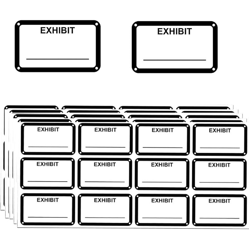 White Legal Exhibit Labels 1.65 x 1 Inch 300 Pack - Office & Document Labels