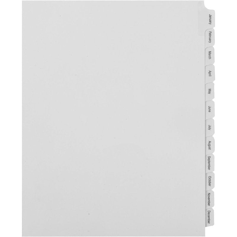12-Piece Monthly Binder Dividers with Laminated Tabs - Jan-Dec Organization