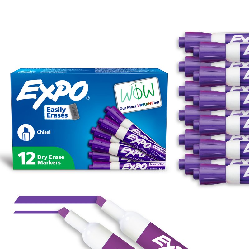 Low Odor Chisel Tip Dry-Erase Marker - Purple, Pack of 1