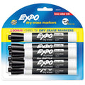 Dry Erase Markers with Chisel Tip - Black, Low Odor, 4 Pack