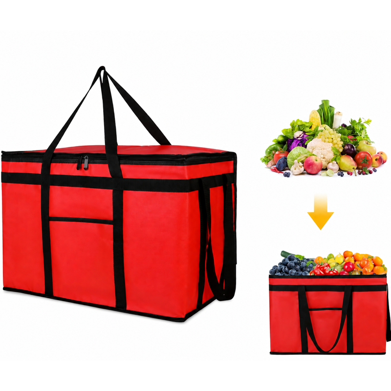 Extra Large Insulated Delivery Bag Cooler for Food & Grocery Transport - XXXL Capacity