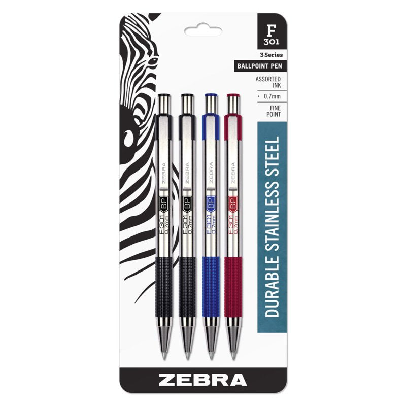 Ballpoint Pen Fine Point 0.7mm Assorted Set - 4-Pack