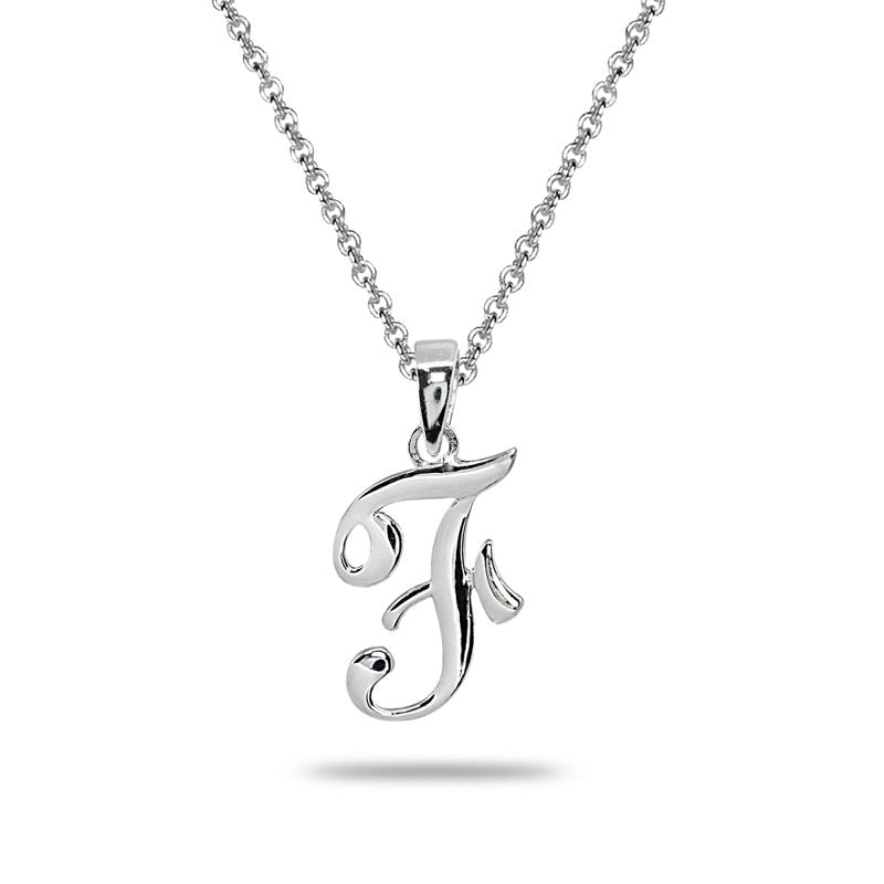 Personalized Sterling Silver Letter Pendant Necklace - Custom Initial Gift