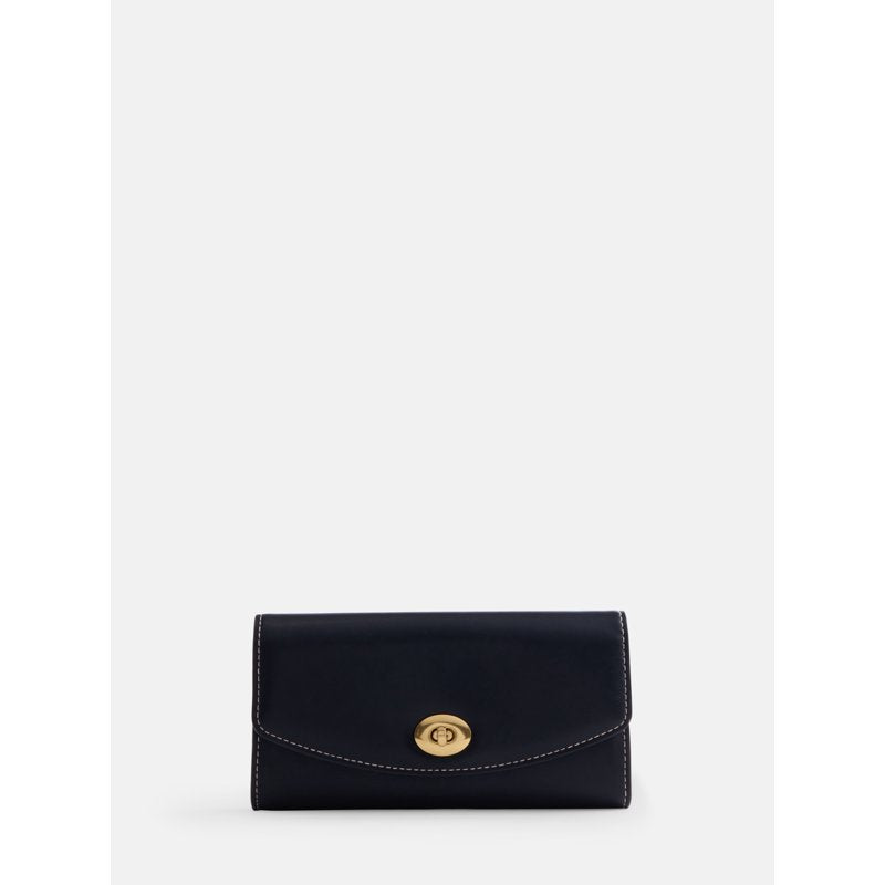 Faux Leather Clutch Wallet for Women - Slim Card Holder with Zipper Pocket
