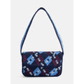 Beaded Argyle Shoulder Bag for Women - Preppy Style, Whimsical Flower Accents