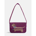 Women's Beaded Dachshund Shoulder Bag - Playful Trendy Handbag
