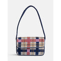 Multi-Color Beaded Plaid Shoulder Bag for Women - Spacious & Stylish