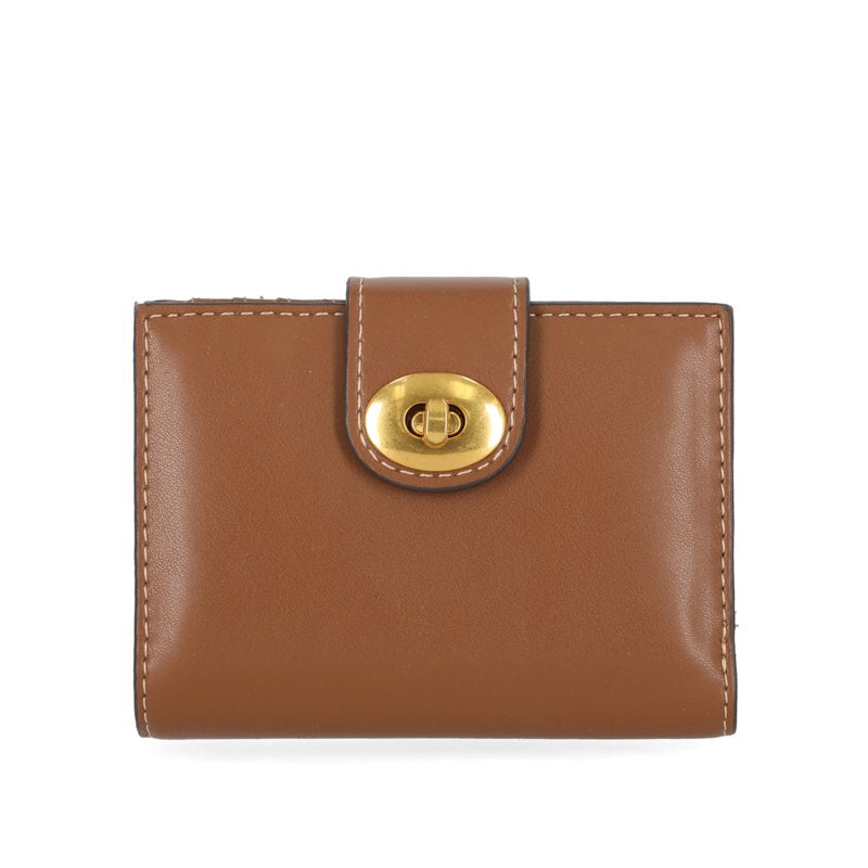 Women's Indexer Wallet with Turn Lock Closure - Small Fashionable Coin & Card Holder