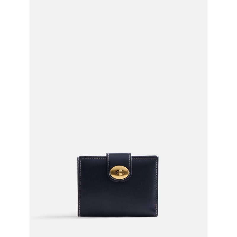 Women's Slim Leather Wallet with Turn Lock - Multiple Colors
