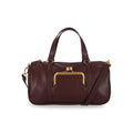 Women's Faux Leather Frame Satchel Handbag - Structured, Chic & Spacious