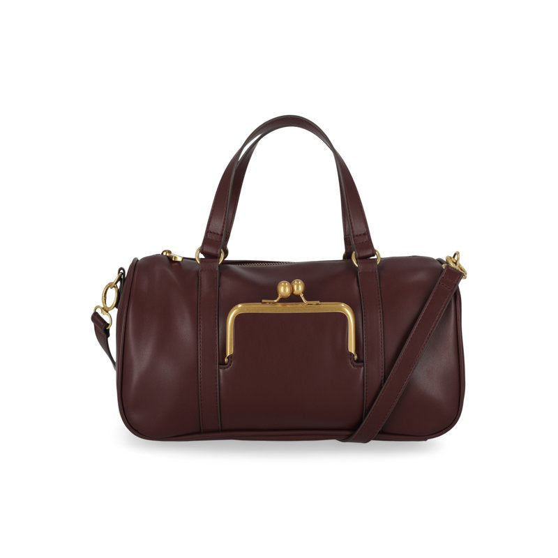 Women's Faux Leather Frame Satchel Handbag - Structured, Chic & Spacious
