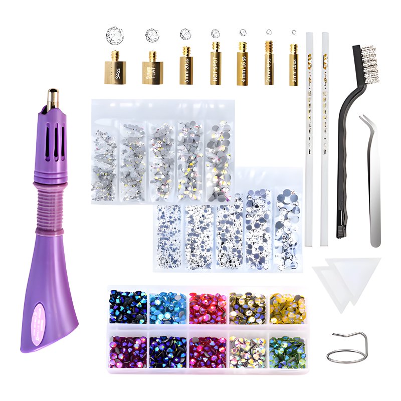 Bedazzler Kit with Rhinestones 7-in-1 Hot-Fix Tool for Jewelry & Crafts