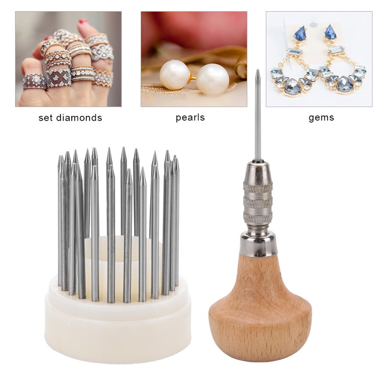 Jewelry Beading Tools Set 23-Piece Diamond Stone Graver Kit for Jewelry Making