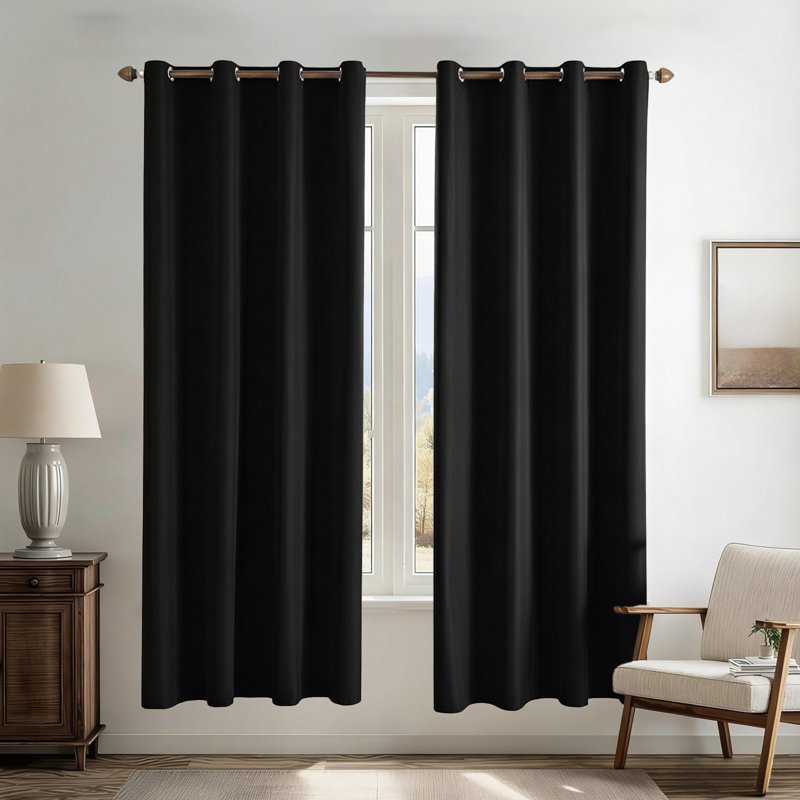 Blackout Curtains 59x63 Inch Room Darkening Drapes Waterproof Insulated for Indoor & Outdoor Use
