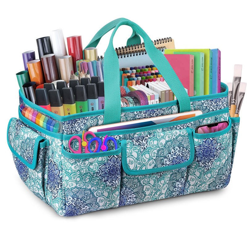 Large Multi-Functional Craft Storage Tote Bag with Pockets and Divider