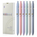 Morandi 6-Pc Retractable Gel Pens 0.7mm Black Ink - No Smear, Quick-Dry