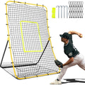 Baseball Rebound Net with 5 Adjustable Angles, 68 x 44 inches, Weather-Resistant Training Equipment