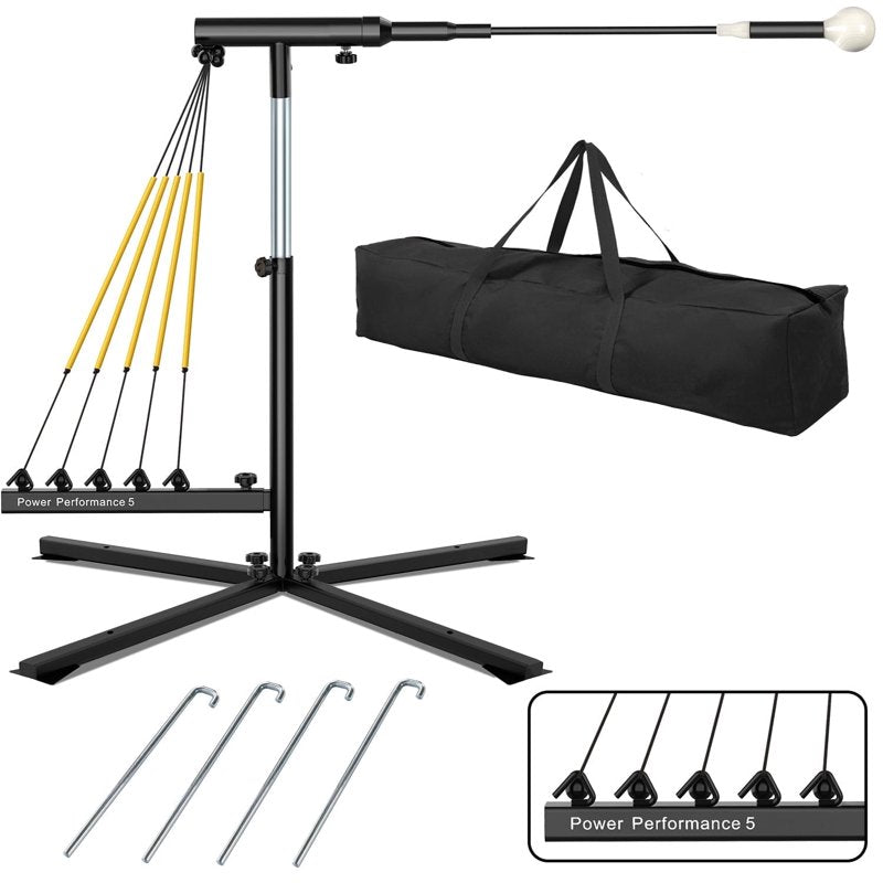 Baseball & Softball Swing Trainer with Adjustable Height & Power Bands