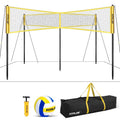 Portable Adjustable Four Square Volleyball Net Set for Beach Lawn Backyard