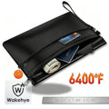 Fireproof Money Bag with Dual Zippers 6400℉ Heat Resistant Document Safe Pouch