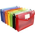 Large Plastic File Folder Organizer Set - A4 Legal Size Expandable Document Holders, Clear, 7 Pack