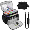 Large Double Layer Sewing Organizer Bag with Removable Dividers and Shoulder Strap