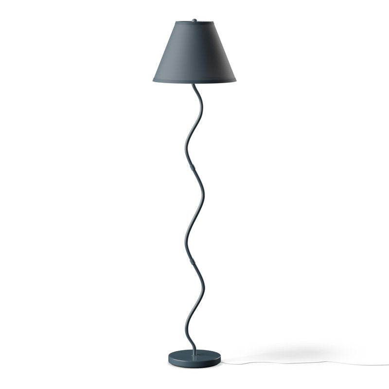 Kids Floor Lamp with Linen Shade - Modern Curvy Design, 58 Inch Height
