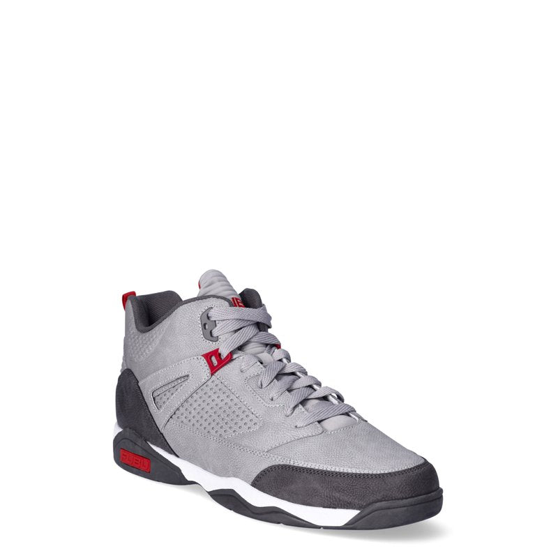 Men's High-Top Basketball Sneakers - Grey, Size 10 - Athletic Shoe
