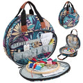 Embroidery Project Bag with Multiple Pockets and Round Hoop Storage - Carrying Tote for Floss and Thread