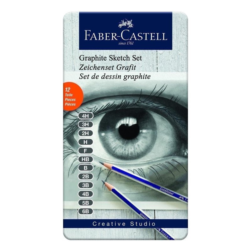 12-Piece Graphite Drawing Pencils Set for Artists and Students