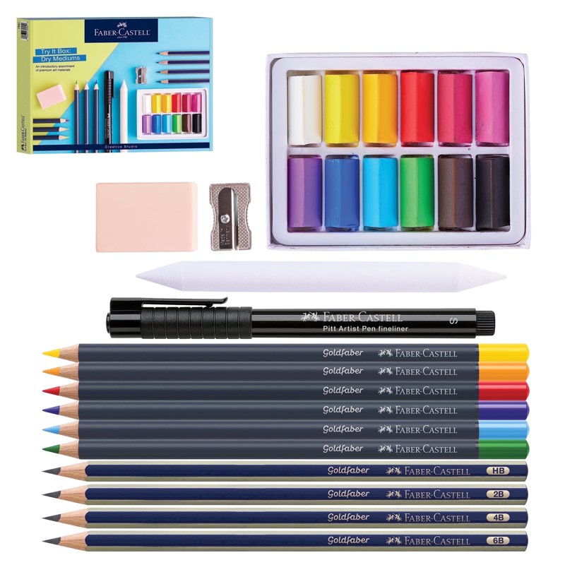 Art Supplies Set for Adults & Beginners - 26 Piece Dry Mediums Kit