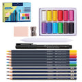 Art Supplies Set for Adults & Beginners - 26 Piece Dry Mediums Kit
