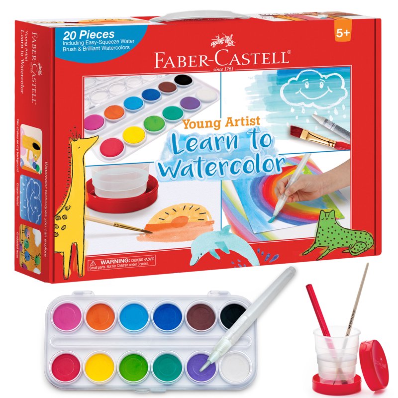 Kids Watercolor Paint Set for Beginners - Child Art Supplies with Brushes & Paper
