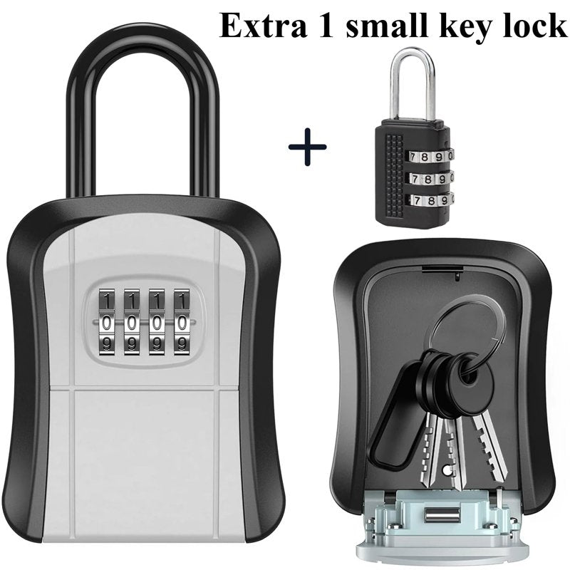 Portable 4-Digit Combination Key Lock Box for Indoor Outdoor Security