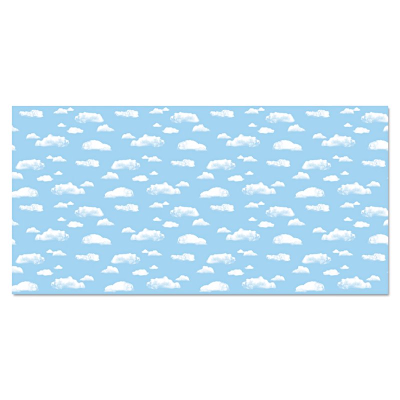 Large 48-Inch x 50-Foot Cloud Design Fadeless Bulletin Board Art Paper