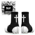 Football Spats with Ankle Support and Turf Prevention - Black & White