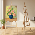 Adjustable Wooden Art Easel Stand for Painting & Display, Folding Floor Support