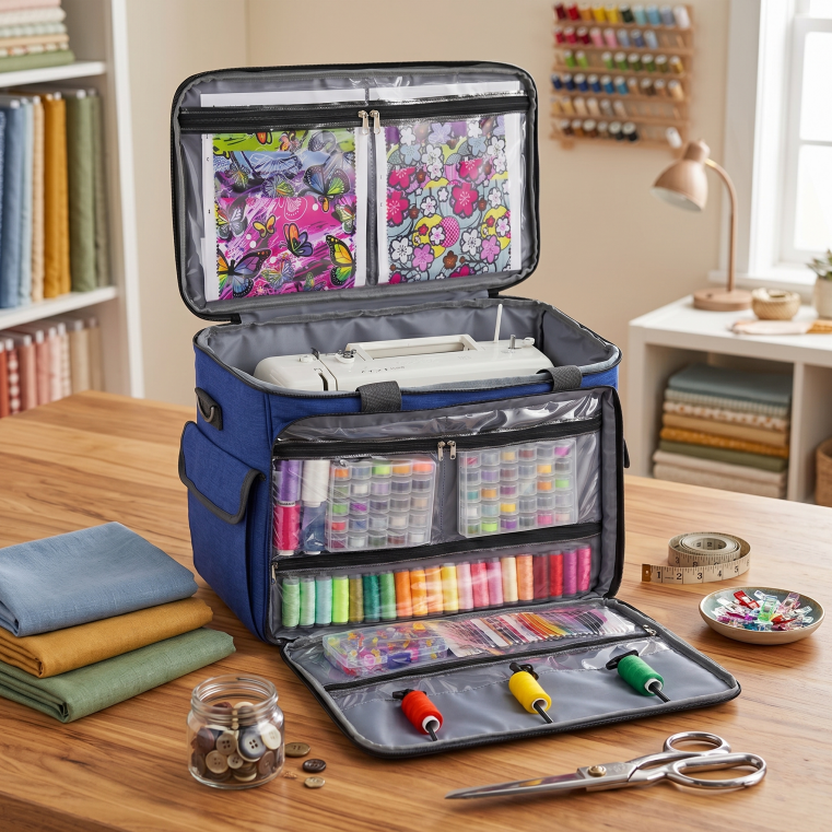 Portable Sewing Machine Carrying Case with Shoulder Strap - Water-Resistant, Padded Storage Bag