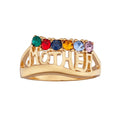 Personalized Mother Birthstone Ring - 14kt Gold-Tone Custom Family Jewelry