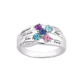 Personalized Family Birthstone Name Ring in Sterling Silver or 18K Gold