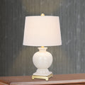 24 Inch Eggshell Ceramic & Satin Brass Table Lamp with Crackle Finish