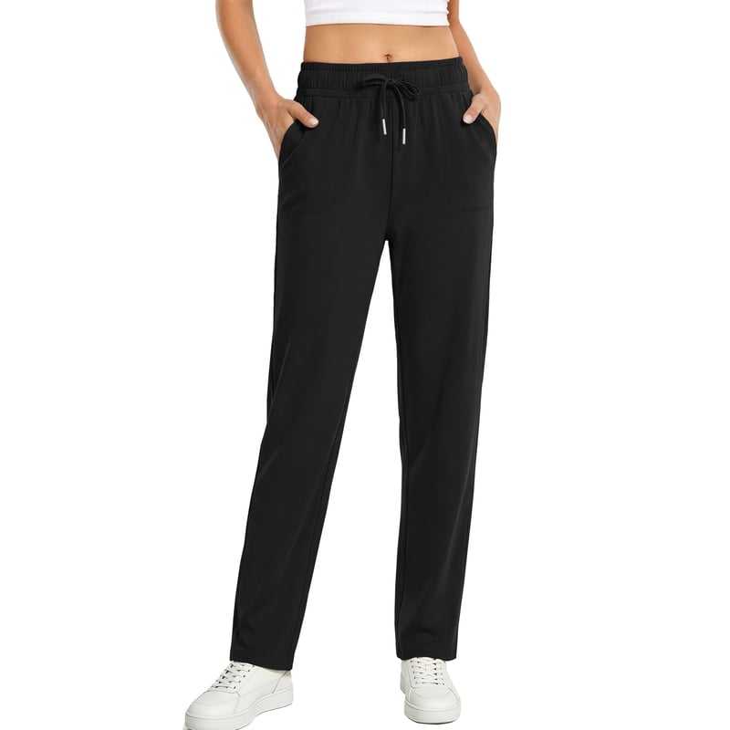 Women's Stretch Knit Lounge & Athletic Pants with Pockets - Casual Workwear