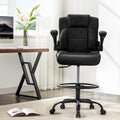 Tall Ergonomic Office Chair for Standing Desks with Adjustable Height & Flip-Up Armrests - Black