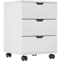 3-Drawer Mobile File Cabinet with Wheels - Wooden Under Desk Storage, White
