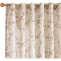 Farmhouse Taupe Floral Curtains - 96 Inch Light Filtering Drapes, 2 Panels