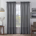 Faux Silk Light Filtering Curtain with Rod Pocket - Dark Grey 52x84 Inches