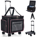 Large Rolling Craft Bag with Laptop Compartment & 5-Wheel System - Detachable Dolly